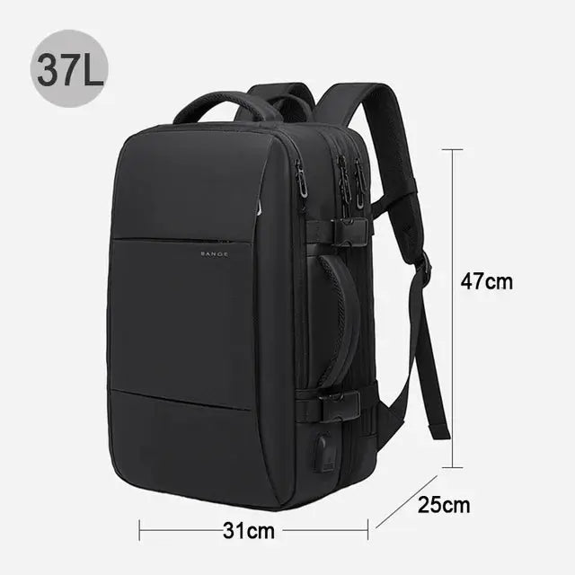 BANGE Travel Backpack Men Business Backpack School Expandable USB Bag Large Capacity 17.3 Laptop Waterproof Fashion Backpack Le voyageur pratik