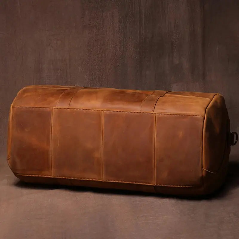 GURO Vintage Crazy Horse Cowhide Travel Bag Men's Real Leather Handbag Casual Weekend Camping Luggage Bag Daily Gym Shoulder Bag Le voyageur pratik