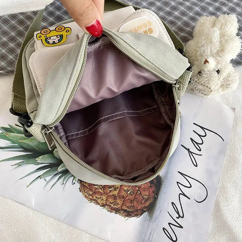 Mini Crossbody Bag for Women 2023 Fashion Small Female Canvas Shoulder Bags Korean Phone Purse Cute Students Purse Flap Bolsas Le voyageur pratik
