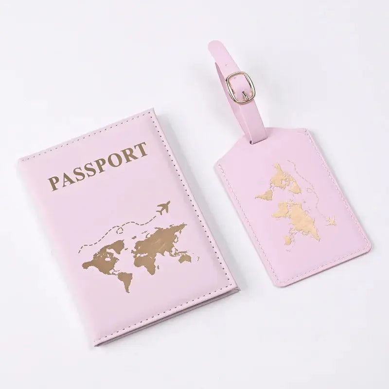 Protection pour passeport + étiquette de bagage Le voyageur pratik