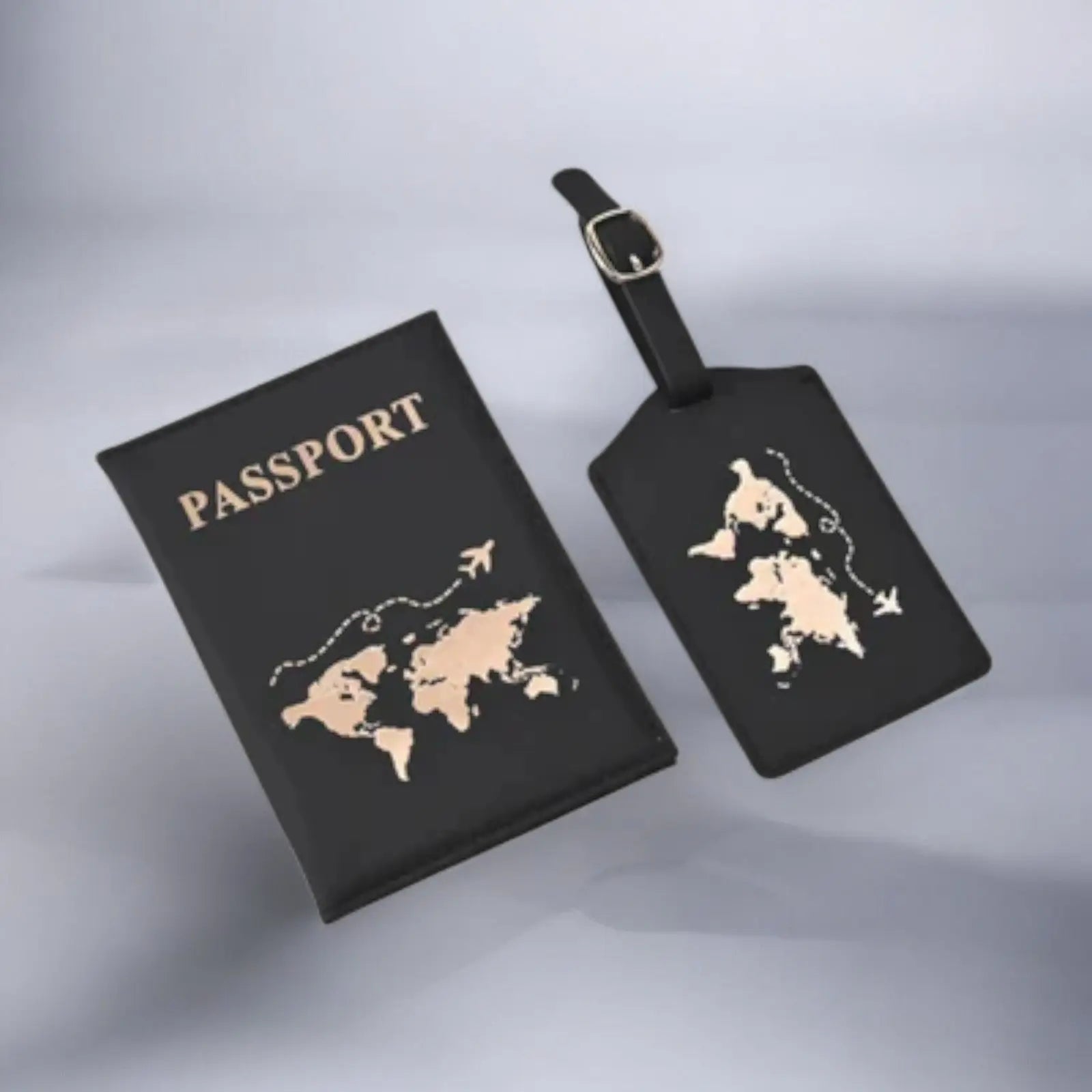 Protection pour passeport + étiquette de bagage Le voyageur pratik