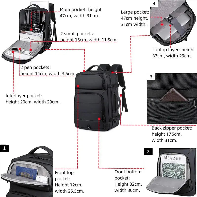 Sac à dos multifontion avec charge USB Le voyageur pratik