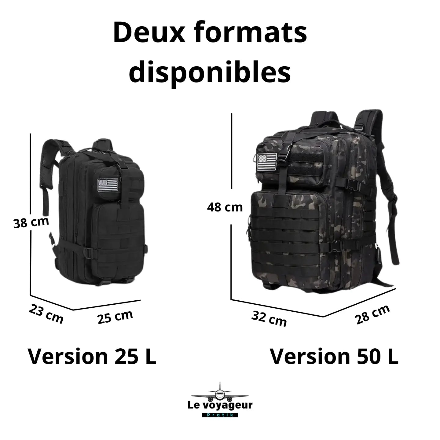 Sac à dos tactique 25L-50L Inglewood Le voyageur pratik