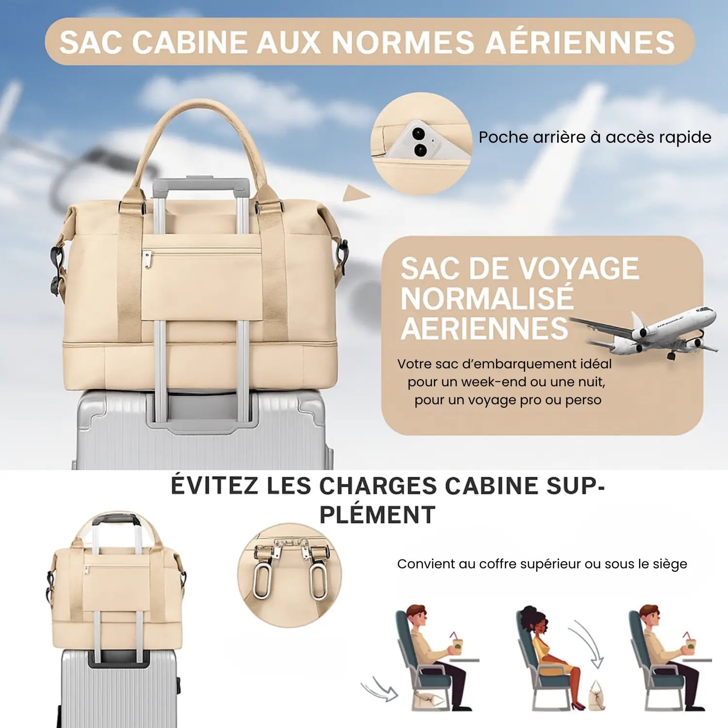 Sac de voyage élégant Zamalek Le voyageur pratik