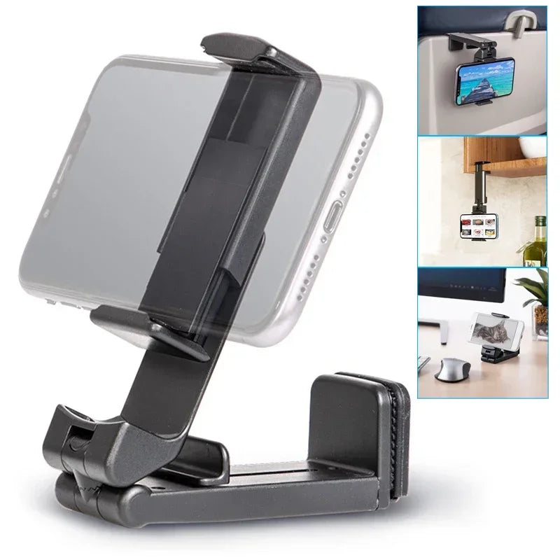 Support de téléphone pour avion, Clip Portable de voyage, siège de Train, Support de bureau pliable pour iPhone Samsung Google Mi Le voyageur pratik