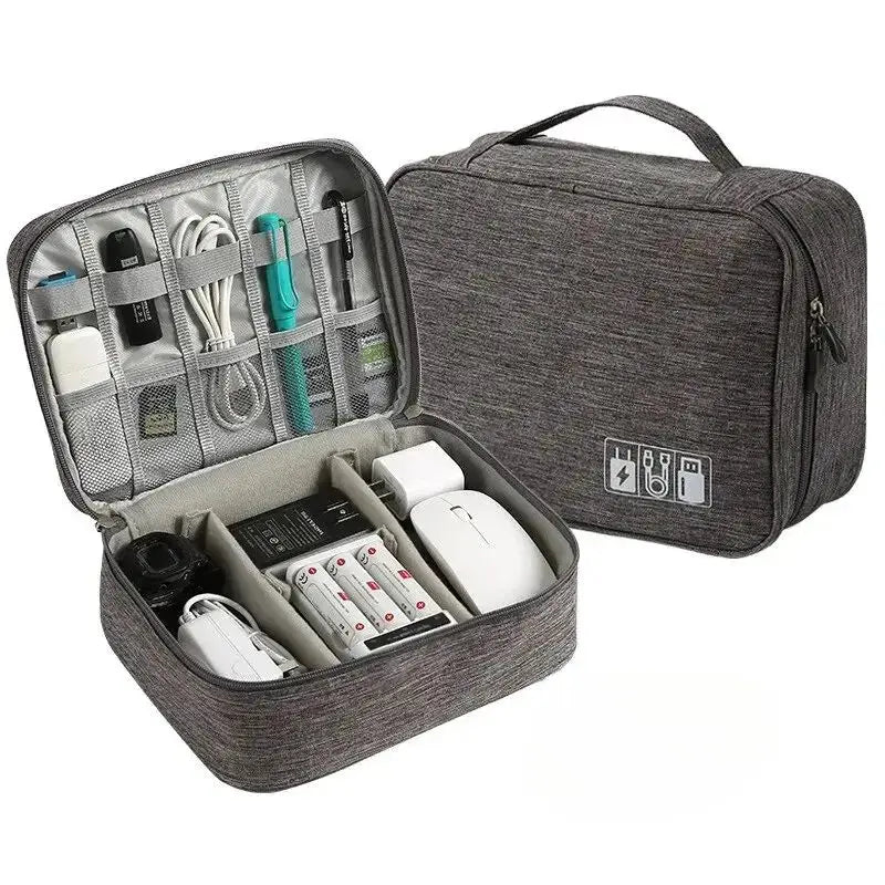Cable Storage Bag Waterproof Digital Electronic Organizer Portable USB Data Line Charger Plug Storage Bag Travel Cable Organizer Le voyageur pratik