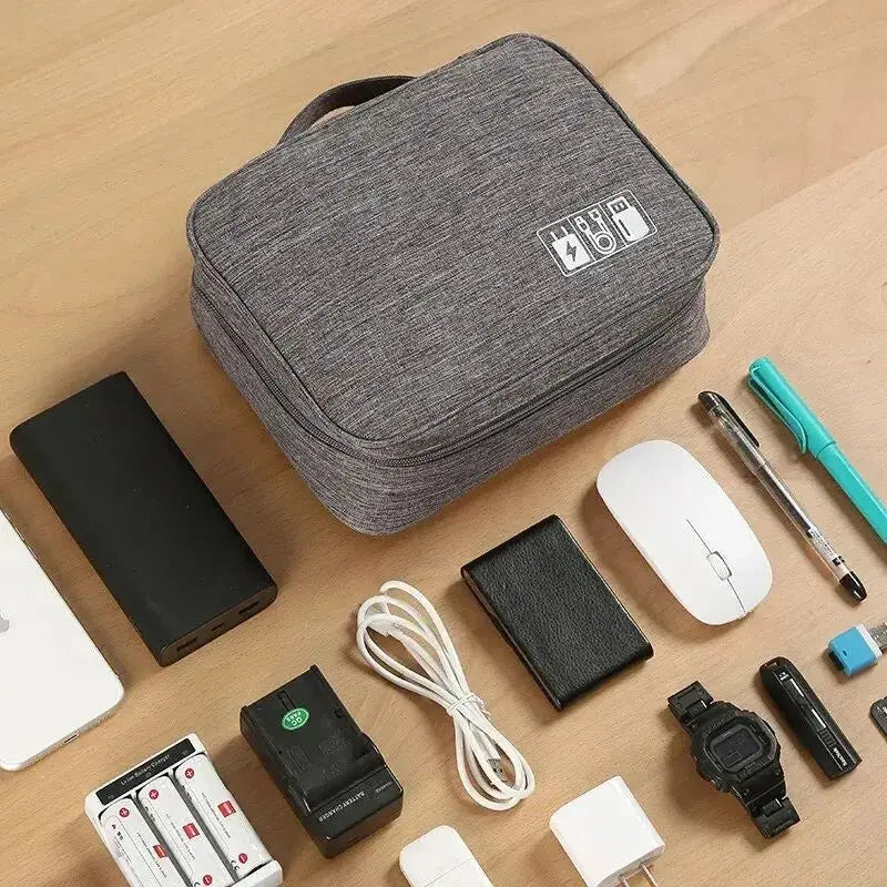 Cable Storage Bag Waterproof Digital Electronic Organizer Portable USB Data Line Charger Plug Storage Bag Travel Cable Organizer Le voyageur pratik