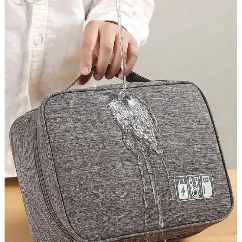Cable Storage Bag Waterproof Digital Electronic Organizer Portable USB Data Line Charger Plug Storage Bag Travel Cable Organizer Le voyageur pratik