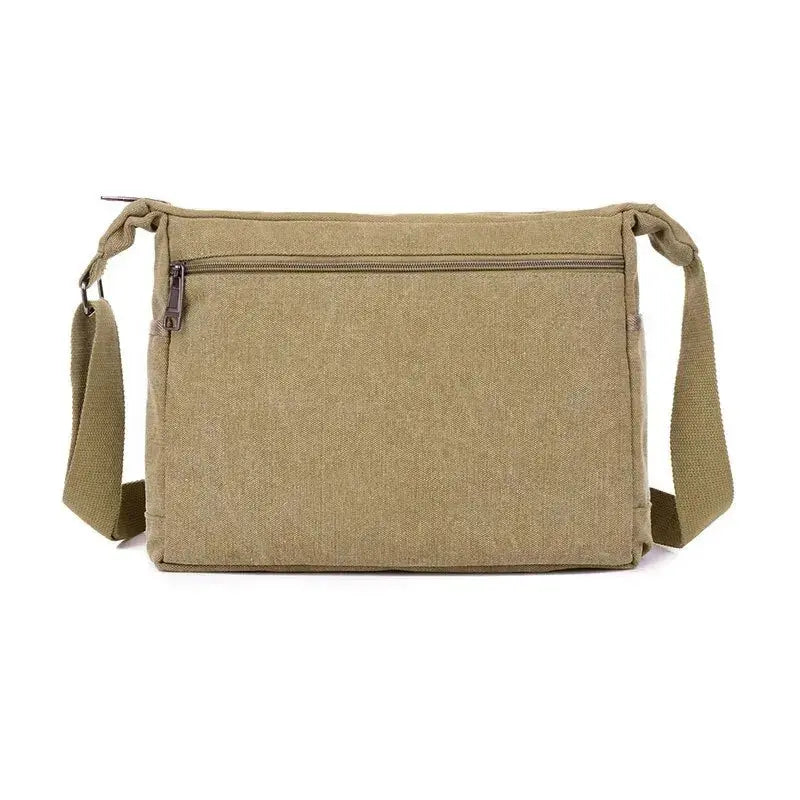 Canvas Shoulder Bag Bottle Men Women Casual Simple Fashion Retro Crossbody Cross Square Multi Layered Le voyageur pratik