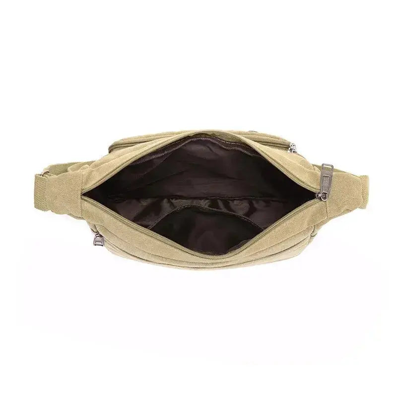 Canvas Shoulder Bag Bottle Men Women Casual Simple Fashion Retro Crossbody Cross Square Multi Layered Le voyageur pratik