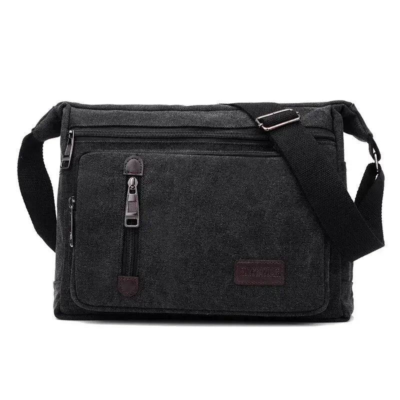Canvas Shoulder Bag Bottle Men Women Casual Simple Fashion Retro Crossbody Cross Square Multi Layered Le voyageur pratik