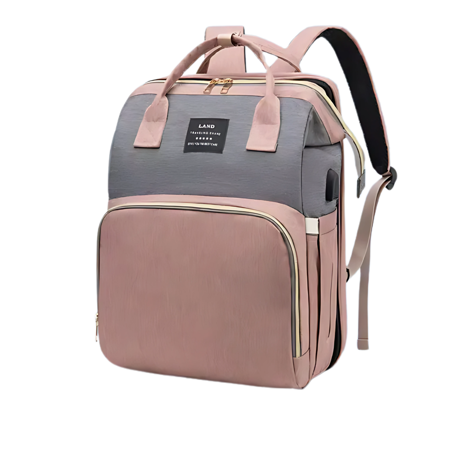 Sunny- Sac à langer pliable avec lit bébé intégré et port USB- Le voyageur pratik