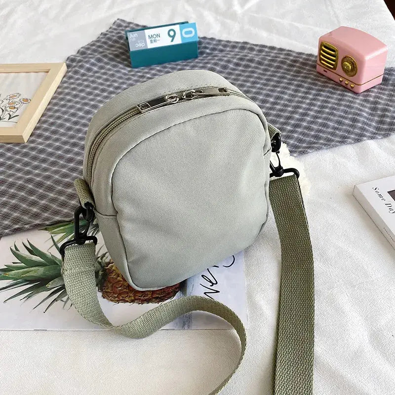 Mini Crossbody Bag for Women 2023 Fashion Small Female Canvas Shoulder Bags Korean Phone Purse Cute Students Purse Flap Bolsas Le voyageur pratik