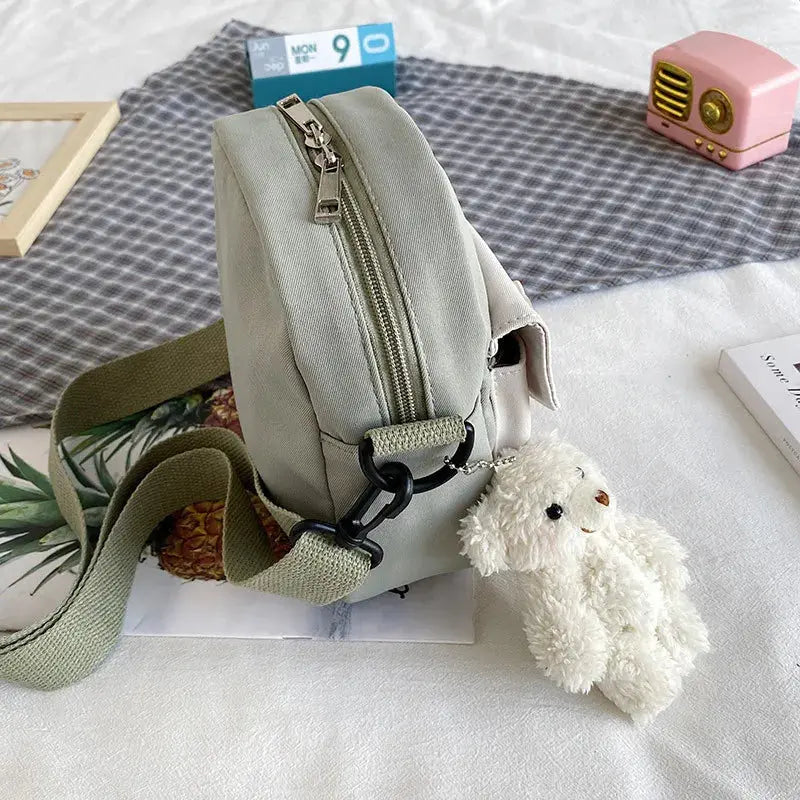 Mini Crossbody Bag for Women 2023 Fashion Small Female Canvas Shoulder Bags Korean Phone Purse Cute Students Purse Flap Bolsas Le voyageur pratik
