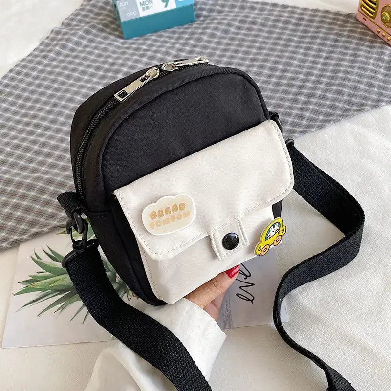 Mini Crossbody Bag for Women 2023 Fashion Small Female Canvas Shoulder Bags Korean Phone Purse Cute Students Purse Flap Bolsas Le voyageur pratik