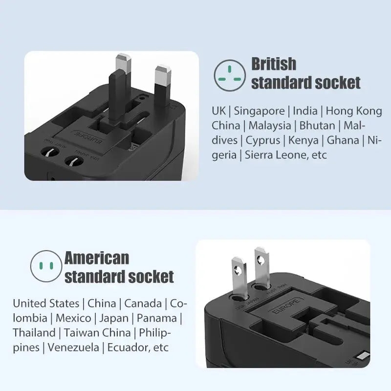 Prise multi plug universelle de voyage Le voyageur pratik