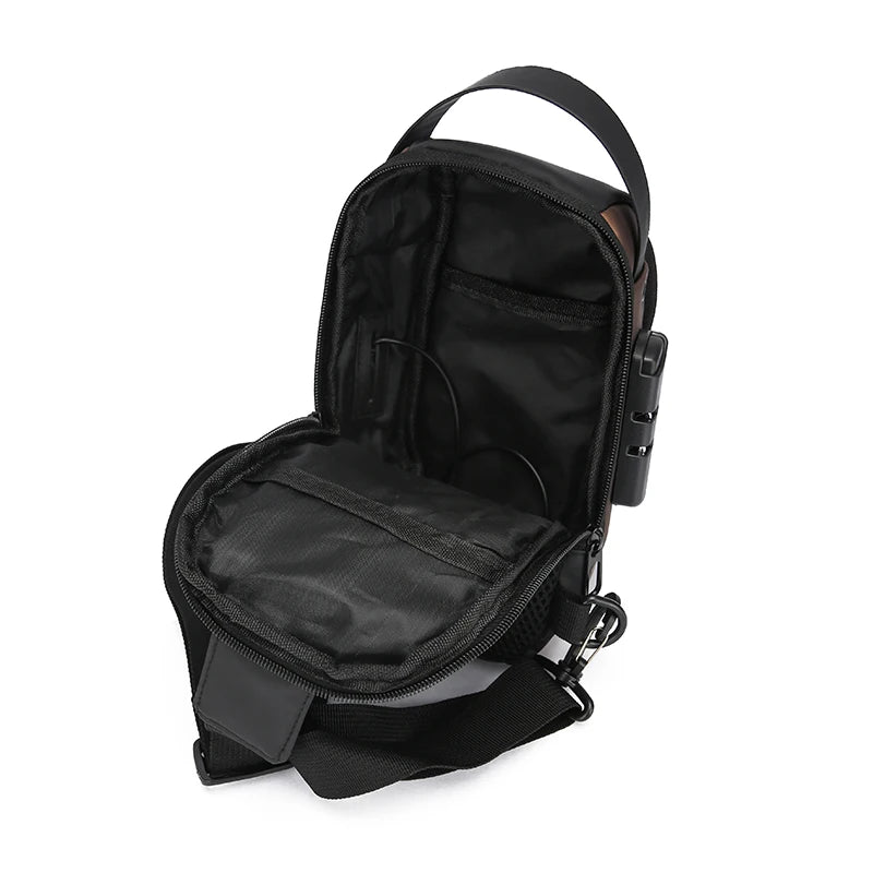 Petits sacs de taille pour hommes, sac de poitrine léger, petit sac banane antivol, conception de verrouillage par mot de passe, sac à bandoulière pour hommes Le voyageur pratik