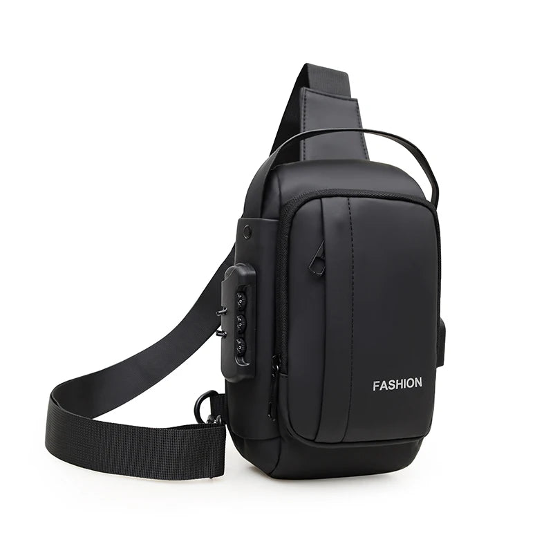 Petits sacs de taille pour hommes, sac de poitrine léger, petit sac banane antivol, conception de verrouillage par mot de passe, sac à bandoulière pour hommes Le voyageur pratik
