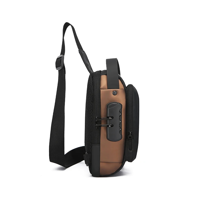 Petits sacs de taille pour hommes, sac de poitrine léger, petit sac banane antivol, conception de verrouillage par mot de passe, sac à bandoulière pour hommes Le voyageur pratik