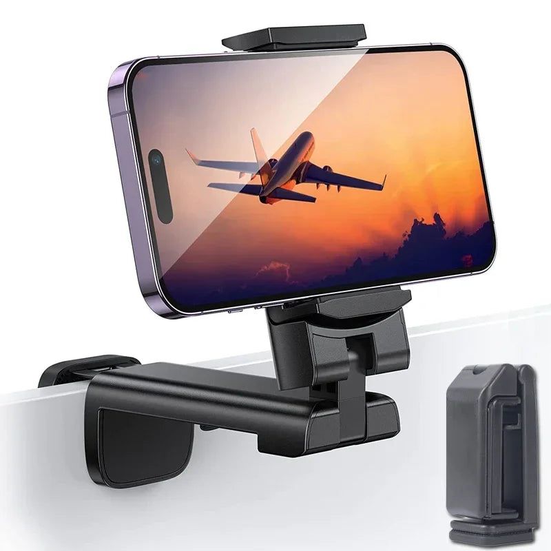 Support de téléphone pour avion, Clip Portable de voyage, siège de Train, Support de bureau pliable pour iPhone Samsung Google Mi Le voyageur pratik