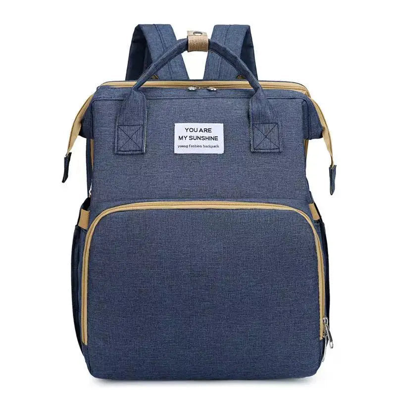 Folding Mommy Bag Lightweight Portable Folding Crib Bed Large-capacity Baby Backpack Female Mommy Outting Bag Mummy Bag Le voyageur pratik